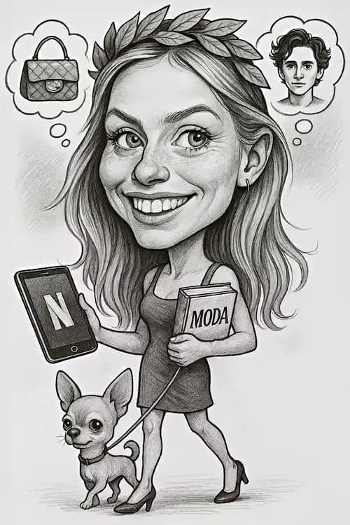 Caricatura ragazza con cane