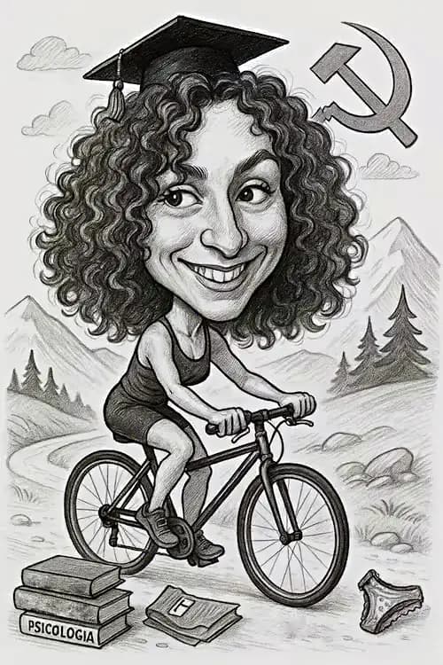 Caricatura per papiro ragazza in bici