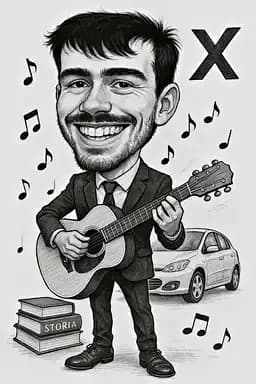 Esempio di caricatura per laurea uomo con barba