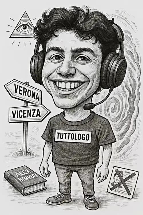 Illustrazione caricatura di laurea ragazzo con cuffie