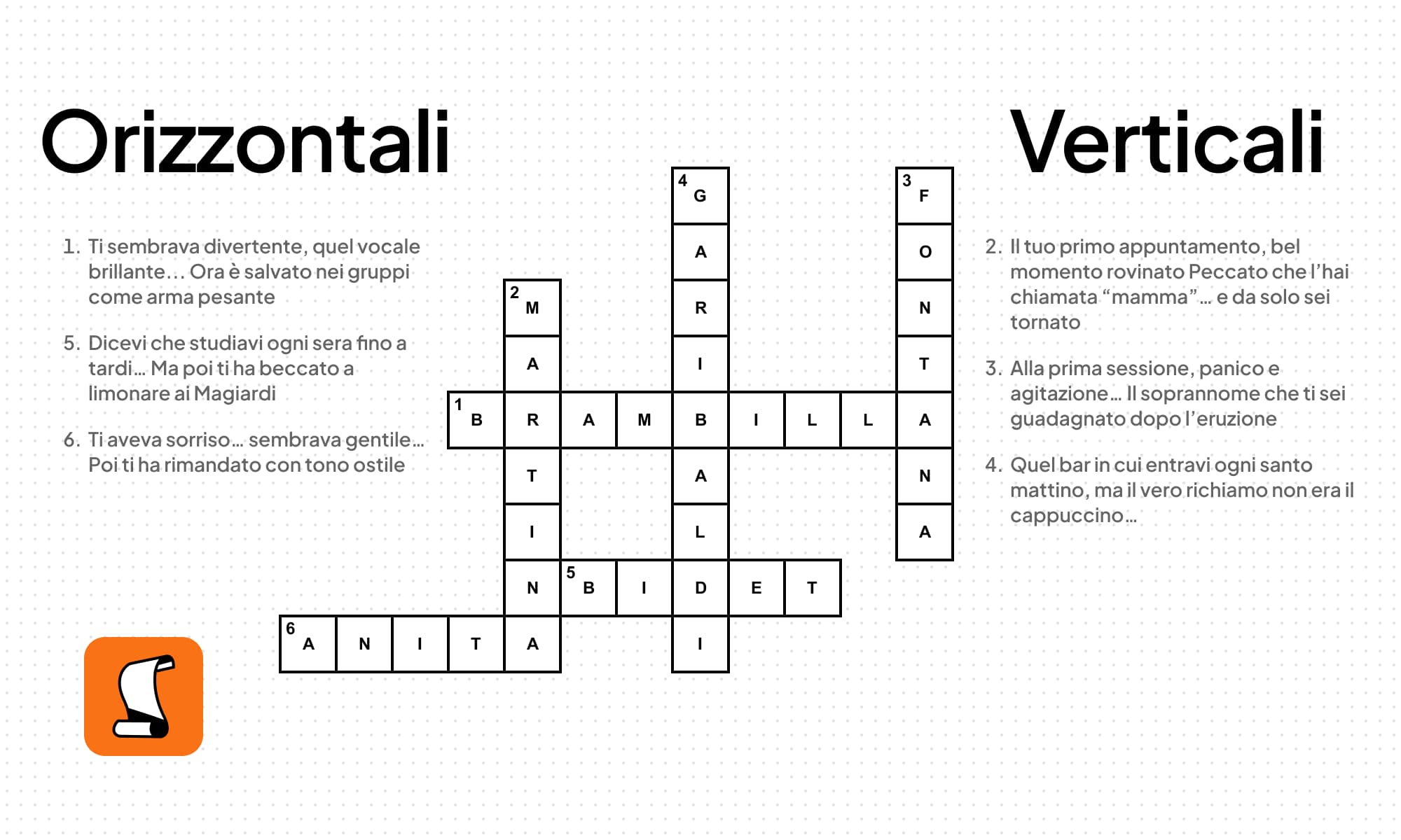 Cruciverba laurea esempio